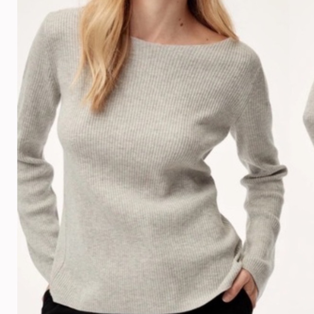 Babaton Aritzia Kitano Wool Blend Pullover Sweater Grey Size Medium – Like New - Picture 1 of 9